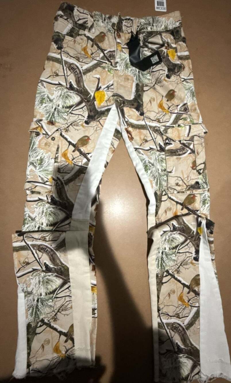 Politics Camouflage Cargo Pants Size 32 Snow Camo